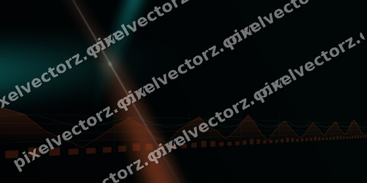 Glowing neon chart background in orange and teal