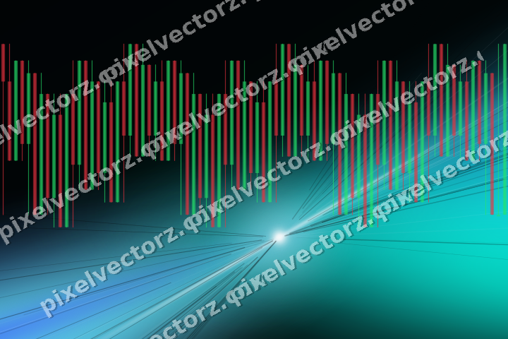 Glowing neon chart background in cyan and teal