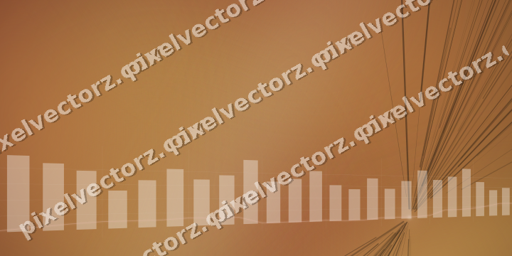 Glowing neon chart background in orange and amber
