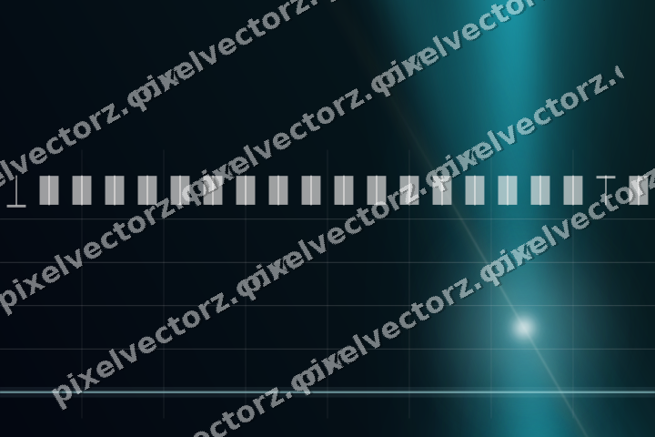 Glowing neon chart background in teal and orange