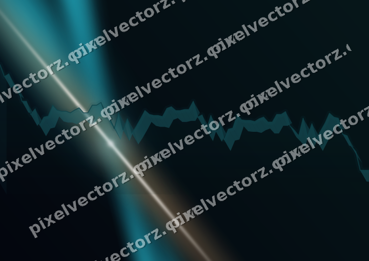 Glowing neon chart background in teal and orange