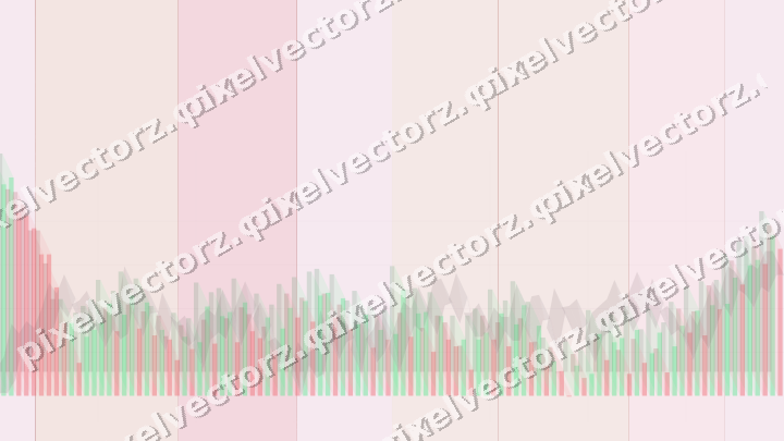 Glowing neon chart background in pale pink and pale red