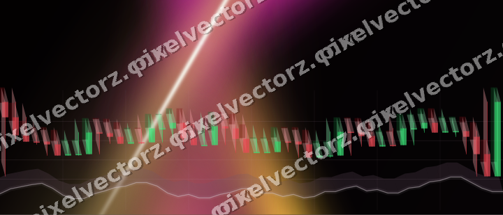 Glowing neon chart background in magenta and amber