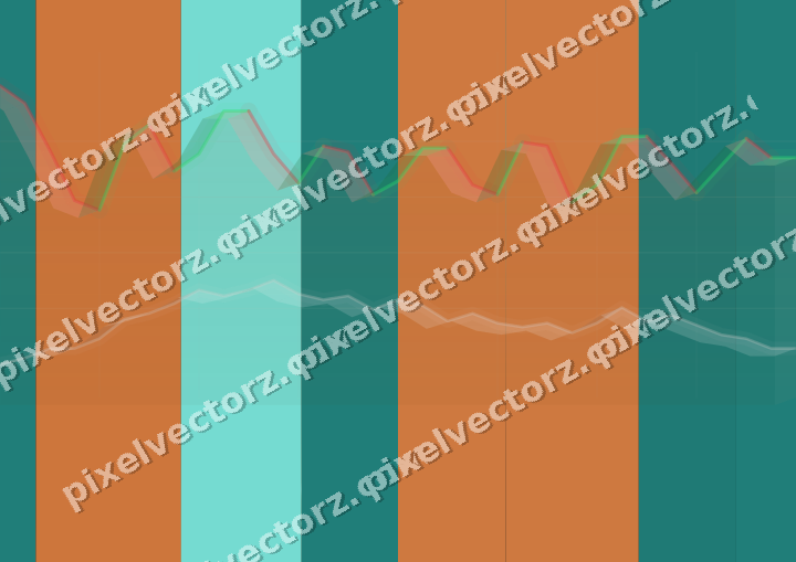 Glowing neon chart background in orange and teal