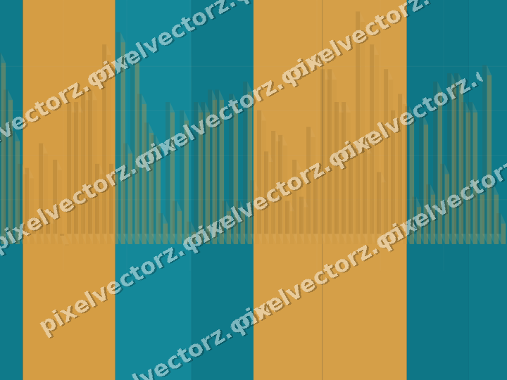 Glowing neon chart background in amber and dark teal