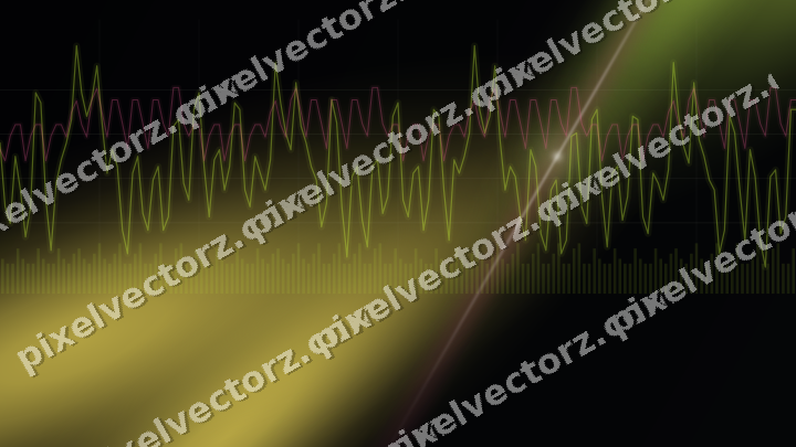 Glowing neon chart background in lime and amber