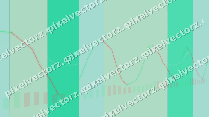 Glowing neon chart background in green and teal