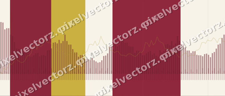 Glowing neon chart background in pink and red