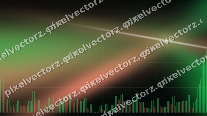 Glowing neon chart background in green and red