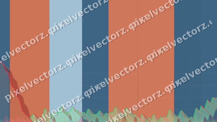 Glowing neon chart background in orange and cyan