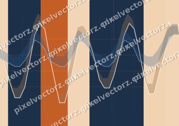 Soft pastel chart background in dark blue and orange