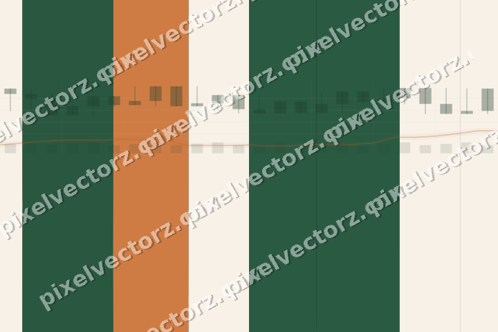 Glowing neon chart background in green and orange