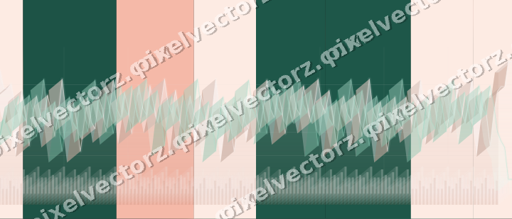 Glowing neon chart background in green and orange