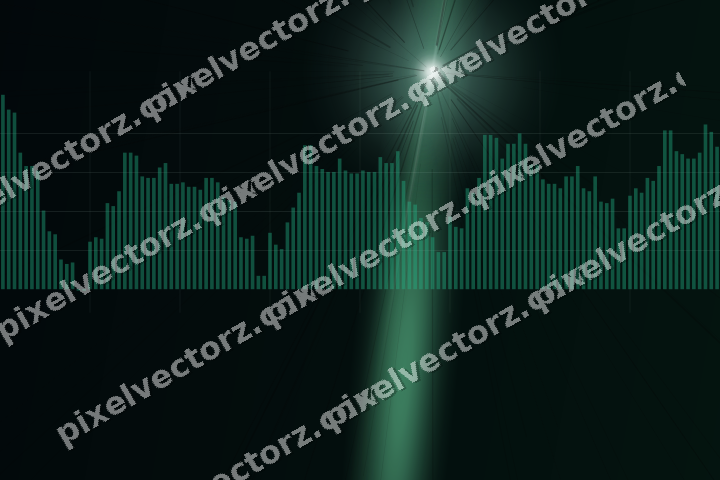 Glowing neon chart background in green and teal