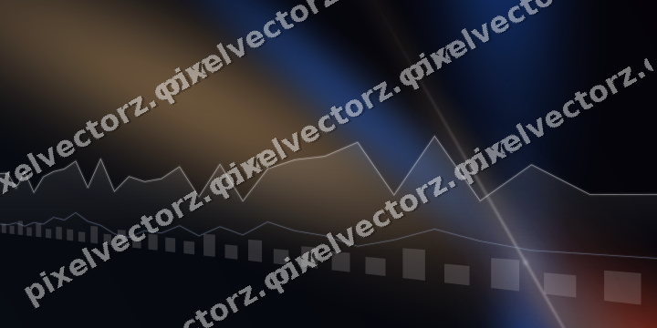 Glowing neon chart background in blue and red