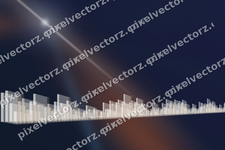 Glowing neon chart background in dark blue and orange