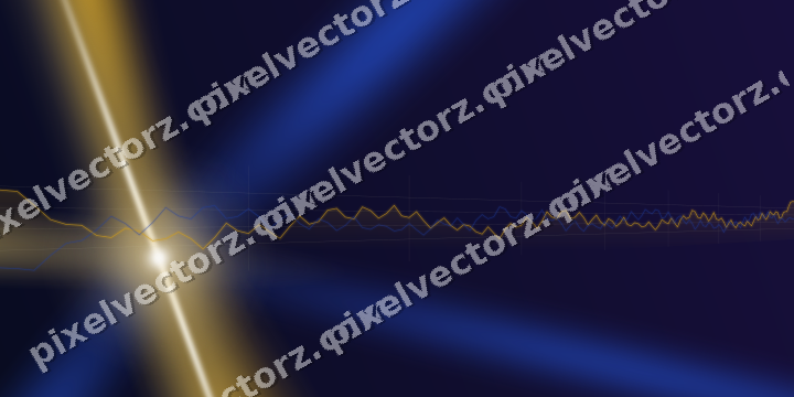 Glowing neon chart background in amber and blue