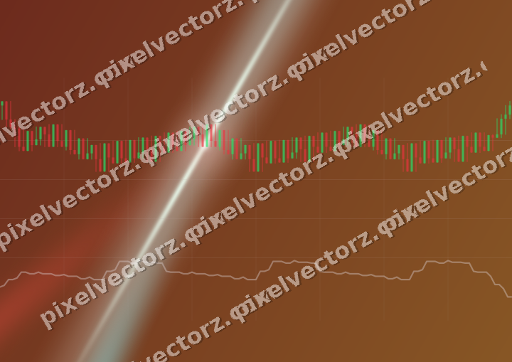 Glowing neon chart background in red and orange