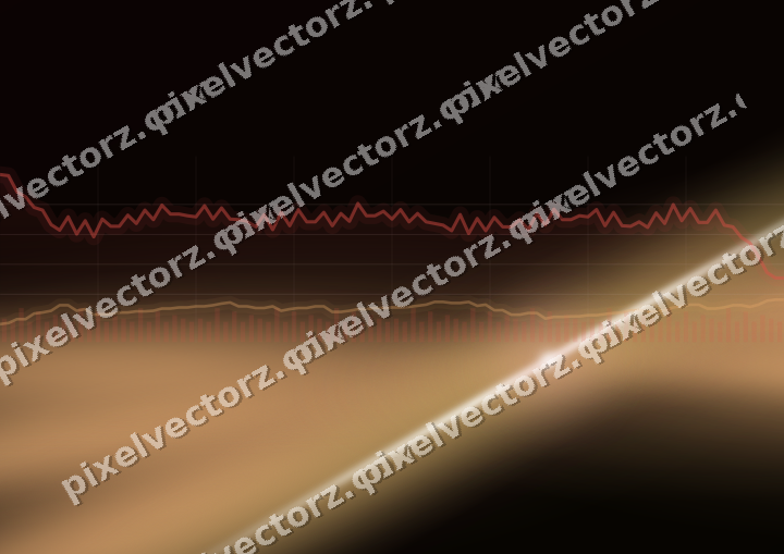Glowing neon chart background in red and orange