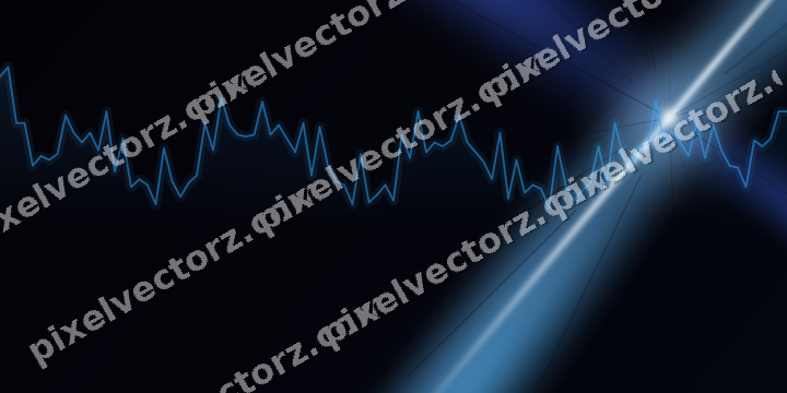 Glowing neon chart background in cyan and blue