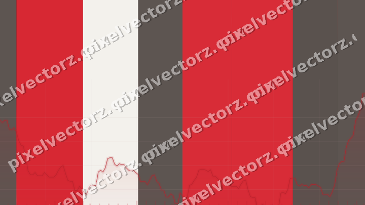 Glowing neon chart background in red and pale amber