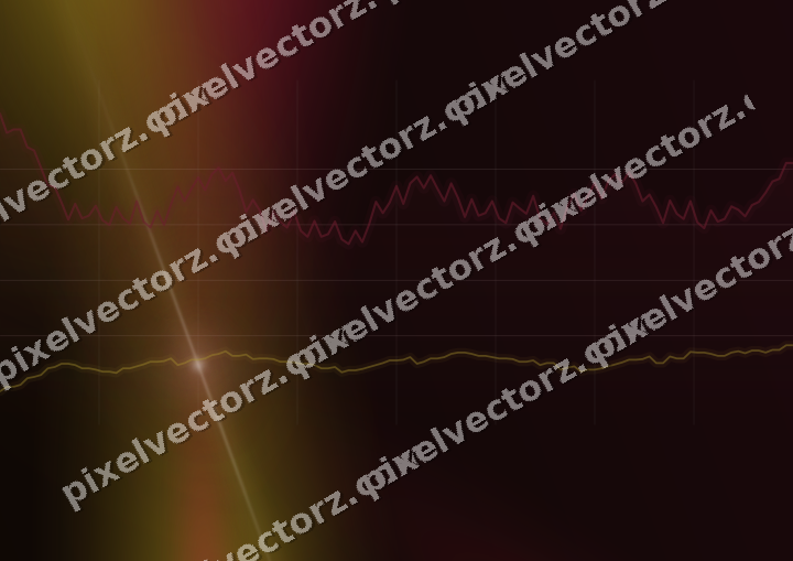 Glowing neon chart background in pink and red