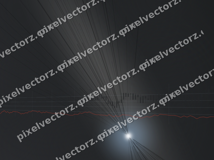 Glowing neon chart background in red and pale amber