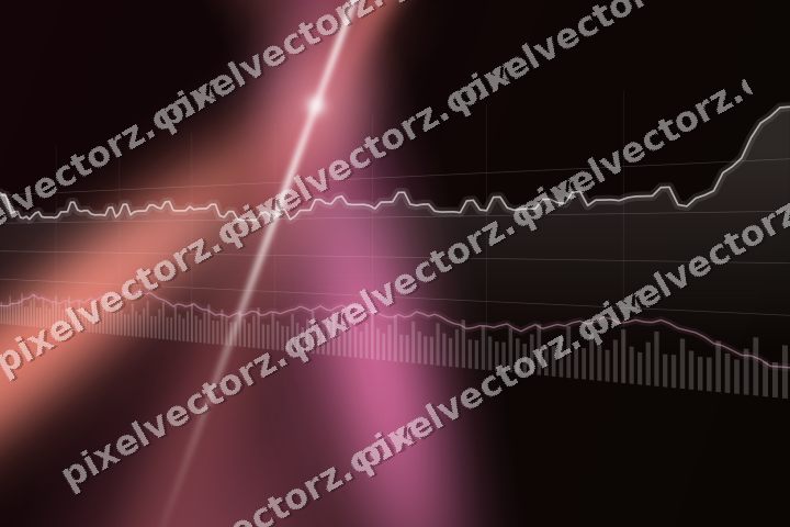 Glowing neon chart background in pink and red