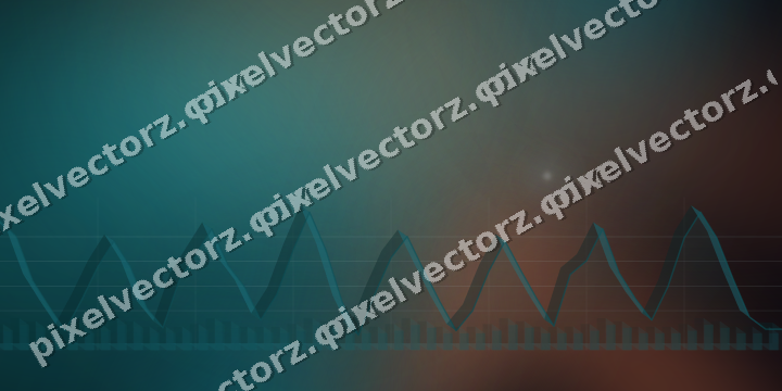 Glowing neon chart background in teal and orange