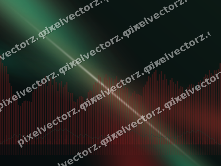 Glowing neon chart background in red and green