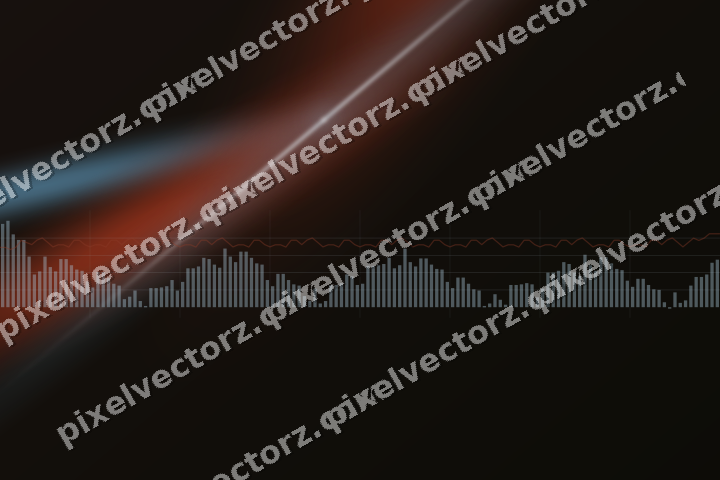 Glowing neon chart background in cyan and red