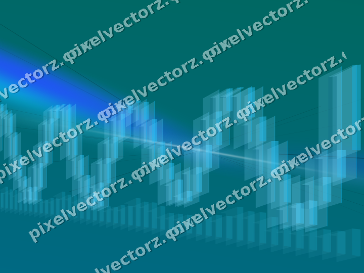 Glowing neon chart background in cyan and teal