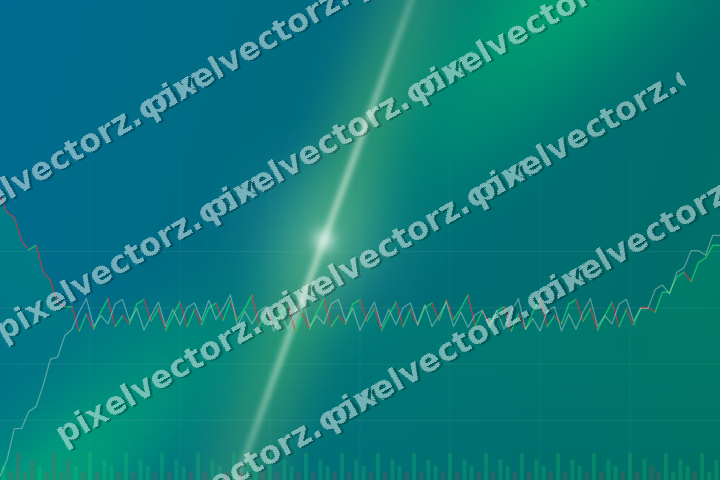 Glowing neon chart background in green and lime