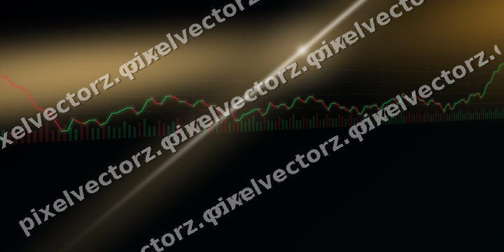 Glowing neon chart background in amber and teal