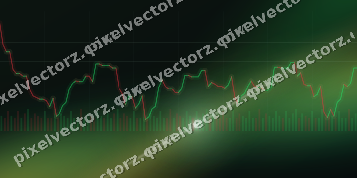 Glowing neon chart background in green and amber