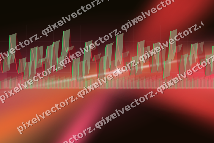 Glowing neon chart background in red and orange