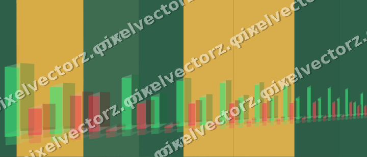 Glowing neon chart background in amber and green