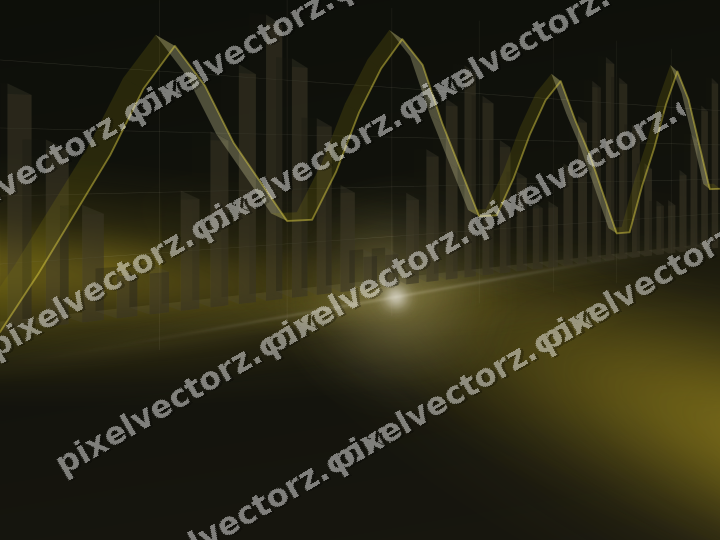 Glowing neon chart background in amber and yellow