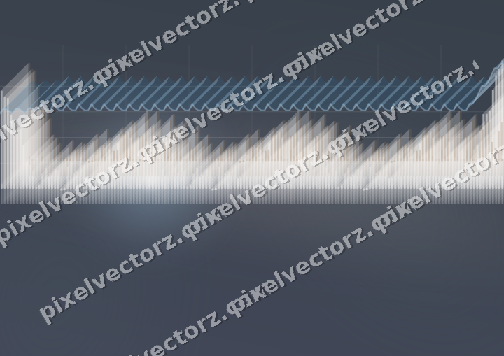 Glowing neon chart background in blue and orange