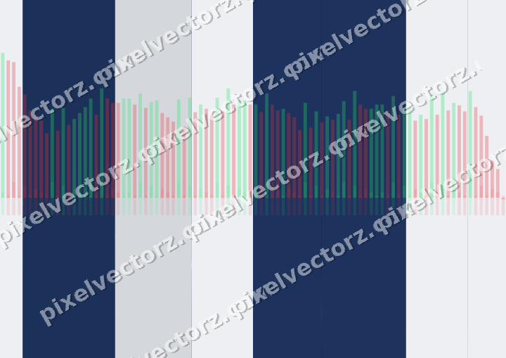 Glowing neon chart background in dark blue and white