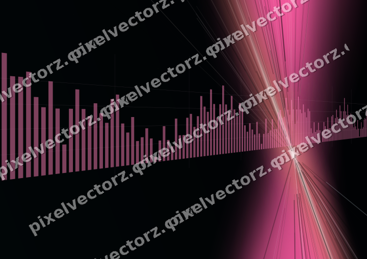 Glowing neon chart background in pink and cyan