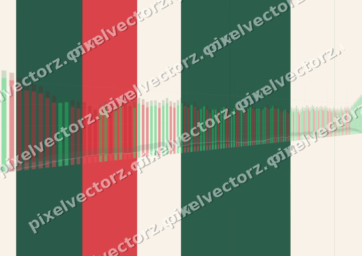 Glowing neon chart background in green and red
