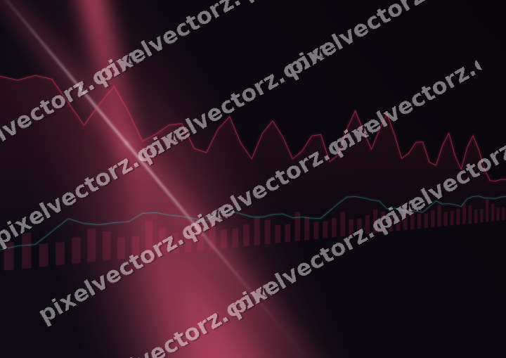 Glowing neon chart background in pink and amber