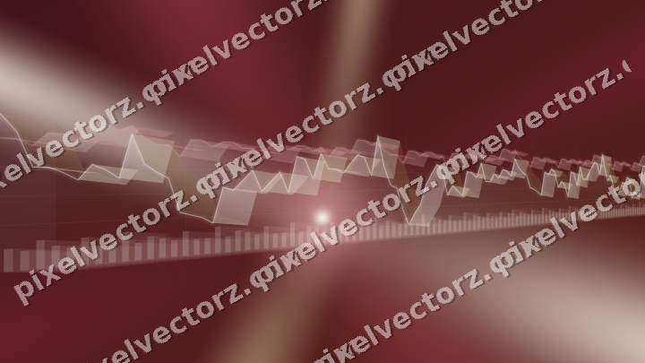 Glowing neon chart background in dark pink and red