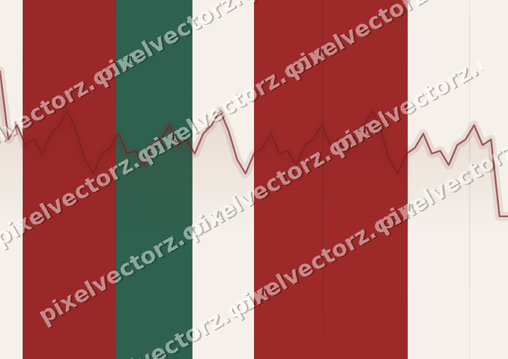 Glowing neon chart background in red and green