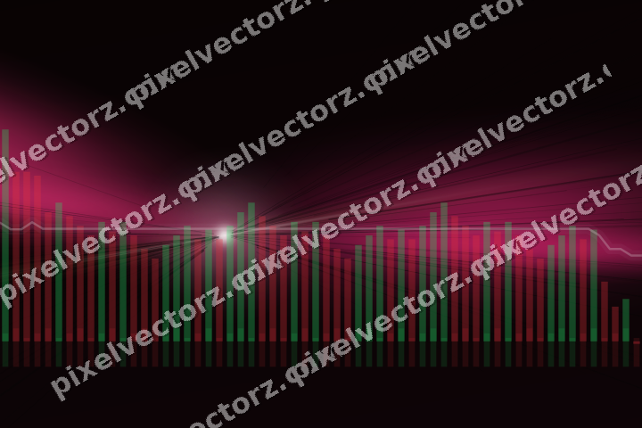 Glowing neon chart background in pink and green