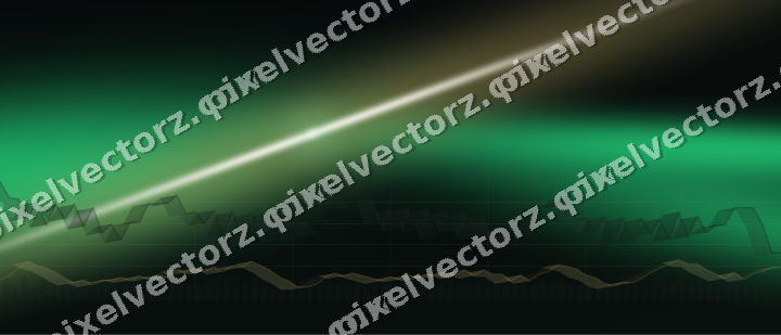Glowing neon chart background in green and amber