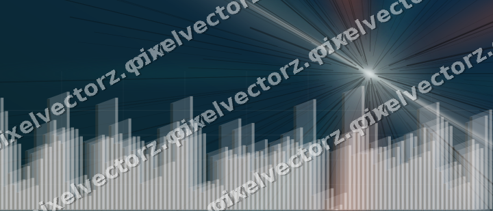 Glowing neon chart background in dark teal and orange