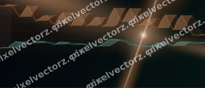 Glowing neon chart background in orange and teal