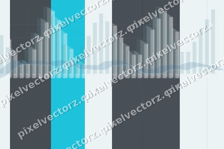 Glowing neon chart background in blue and teal